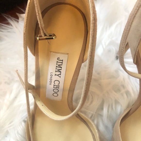 Liu 100mm Suede Ballet Pink Jimmy Choos - Picture 5 of 6